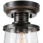 Globe Electric Charlie 1-Light Outdoor/Indoor Semi-Flush Mount Ceiling Light, Oil Rubbed Bronze, Clear Seeded Glass Shade 44301 Globe Electric Charlie 1-Light Outdoor/Indoor Semi-Flush Mount Ceiling Light, Oil Rubbed Bronze, Clear Seeded Glass Shade 44301