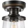 Globe Electric Charlie 1-Light Outdoor/Indoor Semi-Flush Mount Ceiling Light, Oil Rubbed Bronze, Clear Seeded Glass Shade 44301