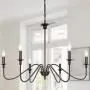 Derksic 6-Light Farmhouse Chandelier Antique Wrought Iron Candle Chandeliers for Dining Room Living Room Bedroom Entryway, Oil Rubbed Brown