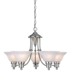 Hardware House 544452 54-4452 Bristol 5 Light Chandelier, 24''x15'', Satin Nickel