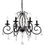 Riomasee Bronze Crystal Chandelier 6 Lights Candle Metal Chandelier Crystal Iron Ceiling Light Fixture for Bedroom,Girls Room,Dining,Living Room