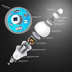 MikeWin Motion Sensor Light Bulbs Outdoor 4 Packs 12W(100W Equivalent) Security LED Bulb, Indoor E26, A19, 6000K Daylight Dusk to Dawn Bulb for Garage Front Door Porch Stairs Hallway