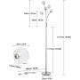 Modern Globe LED Floor Lamps for Living Room-DLLT Standing Lamps with 5 Lights for Bedroom, Tall Pole Tree Accent Lighting for Mid Century, Contemporary Home, G9 Bulb(Not Included) Glass Shade Silver