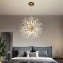 BOKT Modern Firework Chandelier 12 Lights Golden Crystal Pendant Light Fixtures with 7W G9 LED Bulbs, Dandelion Hanging Pedant Light for Living Room Dining Room Restaurant (Gold, 21.7''/ 55cm)
