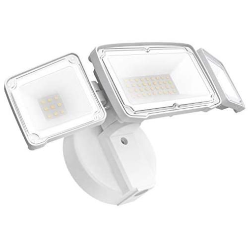 Freelicht 3800LM LED Flood Light Outdoor, Switch Controlled Security Light IP65 Waterproof 40W 5000K Exterior Light Fixture with 3 Adjustable Head Full Metal Super Bright for Garage, Yard, Patio
