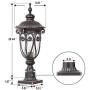Goalplus Outdoor Post Light Fixture with Pier Mount Vintage Post Lamp for Yard 60W E26 Post Lantern in Bronze Finish with Seeded Glass Shade, 24'' High, IP44 Waterproof, LM0519-M