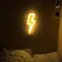 Orgrimmar Neon Light Lightning Bolt Warm White LED Neon Signs Decorative Wall Light Battery and USB Powered Night Light for Bedroom, Bar, Wedding, Christmas Decoration (Warm White)