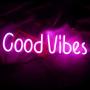 Rainbow Neon Sign Light LED Rainbow Neon Night Light Art Wall Decor for Bedroom Decorations, Christmas, Birthday Party, Wedding, Bar Wall Decor, Powered by USB Wire (Pink goodvibe)