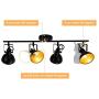 DLLT Flexible Track Light Kit, Black Ceiling Tracking Lights Fixture, 4-Light Flush Mount Spot Lighting for Living Room, Dining Room, Bedroom, Kitchen, Office, Closet Room, E12 Base