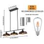 Farmhouse Lighting Iron 3-Lights E26 Base Indoor Island Pendant Light Industrial Light Fixture, Perfect for Kitchen Island Dining Room Bedroom Cafe Bar Pool Table Matte Black