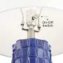 Rico Modern Table Lamps Set of 2 Textured Blue Ceramic Column White Drum Shade for Living Room Bedroom Bedside Nightstand Office Family - 360 Lighting Rico Modern Table Lamps Set of 2 Textured Blue Ceramic Column White Drum Shade for Living Room Bedroom Bedside Nightstand Office Family - 360 Lighting
