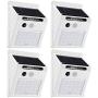 TORCHSTAR Outdoor LED Solar Powered Motion Sensor Light, IP65 Waterproof Wireless Outdoor Wall Lighting for Driveway, Patio, Garage, Porch, 6500K Pure White, White, Pack of 4