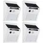 TORCHSTAR Outdoor LED Solar Powered Motion Sensor Light, IP65 Waterproof Wireless Outdoor Wall Lighting for Driveway, Patio, Garage, Porch, 6500K Pure White, White, Pack of 4