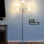 Brightech Medusa Modern LED Floor Lamp – Contemporary Multi Head Standing Reading Lamp for Living Room, Bedroom, Kids Room - Includes 5 LED Bulbs and 5 White & Colored Interchangeable Shades – Silver