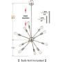 Harriet Sputnik Chandelier 12-Light Brushed Nickel, Starburst Modern Pendant Lighting, Industrial Vintage Ceiling Light Fixture, HPL01BN-12