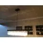 Moooni Rectangular Crystal Chandelier Modern Rectangle Raindrop Pendant Light Fixture for Dining Room Kitchen Island Black 10 Lights L47.3'' x W9.8'' x H9.8''