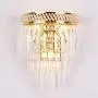 European Crystal Wall Lamp Modern Wall Lamp Sconce 40W E14 Mounted Lights for Bedroom Hotel Living Room Dining Room Study Room Gold Finish[Energy Class A+]