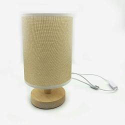 Naigrass Bedside Table Lamp Included LED Bulbs , Modern Simple Desk Lamp with Wooden Base and Fabric Shade, Minimalist Nightstand Lamp for Bedroom Living Room Office g2