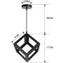 EEEKit Industrial Pendant Light Fixture, Black Cage Pendant Lights, E26 Base Farmhouse Fixture for Kitchen Island Dining Room Table Foyer Entryway Hallway