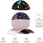 YSD Night Lighting Lamp, Modern Star Rotating Sky Projection, Romantic Star Projector Lamp for Kids, USB Rechargeable & Remote Control, Best Gifts for Kids,Bedroom(Pink)