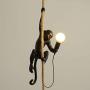 CHABEI Loft Vintage Resin Hemp Rope Monkey Pendant Light Fixture Chandelier Industrial Retro E26 Edison Ceiling Pendant Lamp for Dining Living Room Bedroom Bar Cafe (Black)