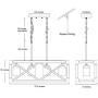 Farmhouse Kitchen Island Lighting, 4-Light Wood Hanging Light Fixture, Rectangular Chandelier for Dining Rooms, 27.5”L x 10”H