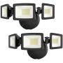 Onforu 2 Pack 50W LED Security Light, 5000LM Outdoor Flood Light Fixture with 3 Adjustable Heads, IP65 Waterproof, 5000K White Wall Mount Security Light for Eave, Exterior Garden, Porch