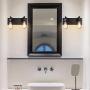 PUUPA 2 Lights Bathroom Vanity Light, Modern Industrial Black Wall Sconce for Bedroom Living Room Hallway Kitchen