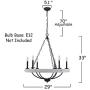 Farmhouse Rustic 6-Light Candle Wooden Chandelier, Cottage Wooden Iron Light Fixture Wood Pendant Ceiling Light for Dining Room, Living Room, Foyer, Hall, Restaurant - Distressed White