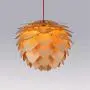 RUNNUP North Europe Designer Pinecone Suspension Light Woody Pendant Light Flying Saucer Shape Ceiling Fixtures Hanging Lighting Lamp for Bedroom Balcony Dining Room, 18