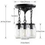3-Light Mason Jar Pendant Lighting, Farmhouse Glass Pendant Light Fixtures Adjustable, Black Industrial Flush Mount Ceiling Hanging Light for Hallway Kitchen Island Dining Room 3-Light Mason Jar Pendant Lighting, Farmhouse Glass Pendant Light Fixtures Adjustable, Black Industrial Flush Mount Ceiling Hanging Light for Hallway Kitchen Island Dining Room