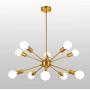WBinDX 10 Lights Sputnik Chandelier Gold Modern Pendant Lighting Mid Century Ceiling Light Fixture for Bedroom Living Room Dining Kitchen, Brass