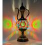 Marrakech Stunning Handmade Turkish Moroccan Mosaic Table Lamp Stained Glass Accent Lamp Desk Bedside Lamp Light for Living Room with Bronze Base (3)