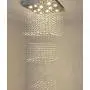 Square Base Spiral Staircase Light Large High Ceiling Light Fixture 12-Lights Raindrop Crystal Chandeliers Modern Living Room Lighting for Hallway Foyer Hall