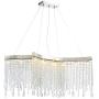 NOXARTE Modern Crystal Rectangular Chandelier LED Tassels Linear Ceiling Light Fixture for Dining Room Kitchen Island Bedroom L39'' x W13.8'' x H14.6''