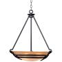 California Old Bronze Bowl Pendant Chandelier 22 1/2'' Wide Mission India Scavo Glass for Dining Room House Foyer Kitchen Island Entryway Bedroom Living Room - Franklin Iron Works