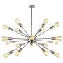 VINLUZ Sputnik Chandelier Brushed Nickel 18 Lights Industrial Pendant Lighting Mid Century Modern Flush Mount Ceiling Light Fixture for Dining Kitchen Room