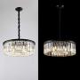 Crystal Chandelier Lighting Dining Room 6 Lights W22'' Crystal Pendant Light for Living Room, Raindrop Chandelier Kitchen Foyer Lighting Entryway