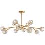 CROSSIO Modern Crystal Sputnik Chandelier with Top Brass, Mid Century Creative Globe Branches Flush Mount Ceiling Light, 12 Lights Pendant Lighting Fixtures for Bedroom Dining Room (12 Lights)