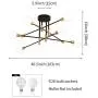 Sputnik Chandelier Mid Century Modern Nordic E26 LED Pendant Lighting Edison 4/6/8 Lights Chandeliers Ceiling Light Fixture Black Light for Living Room,Kitchen,Bedroom,Dining Room
