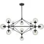 Lampundit 58'' Large Chandelier Lighting 15 Light Chandelier, Black Finish with Globe Glass Shade, Mid Century Modern Industrial Sputnik Hanging Light Fixture for Living Room Dining Room, Hotel Lampundit 58'' Large Chandelier Lighting 15 Light Chandelier, Black Finish with Globe Glass Shade, Mid Century Modern Industrial Sputnik Hanging Light Fixture for Living Room Dining Room, Hotel