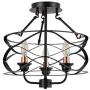Liylan Vintage Semi-Flush Mount Ceiling Lighting Fixtures Farmhouse Close to Ceiling 3-Lights Industrial Black for Kitchen Dinning Living Room Liylan Vintage Semi-Flush Mount Ceiling Lighting Fixtures Farmhouse Close to Ceiling 3-Lights Industrial Black for Kitchen Dinning Living Room