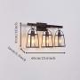 NEWSEE Farmhouse Wall Light Wall Sconce 3-Lights Retro Industry Light Fixture Transparent Glass Metal Corridor for Bedroom Kitchen Bathroom Vanity