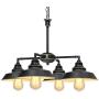 KingSo Industrial Metal Pendant Light,Rustic Pendant Light Fixture,Oil Rubbed Bronze 4-Light Chandelier for Kitchen Island Dining Room Farmhouse Entryway Hallway