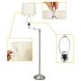 Tangkula LED Floor Lamp w/Swing Arm, Iron Pipe Electroplated Nickel & Hanging Lamp Shade for Reading, Classic Standing Lamp for Home Living Room Study Bedroom Office (Nickel) Tangkula LED Floor Lamp w/Swing Arm, Iron Pipe Electroplated Nickel & Hanging Lamp Shade for Reading, Classic Standing Lamp for Home Living Room Study Bedroom Office (Nickel)