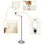 Tangkula LED Floor Lamp w/Swing Arm, Iron Pipe Electroplated Nickel & Hanging Lamp Shade for Reading, Classic Standing Lamp for Home Living Room Study Bedroom Office (Nickel)