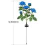 New Material Outdoor Realistic Solar Powered Rose Lights Flower Stake, for Garden Patio Yard Pathway Decoration, Blue