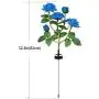 New Material Outdoor Realistic Solar Powered Rose Lights Flower Stake, for Garden Patio Yard Pathway Decoration, Blue