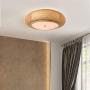 KWOKING Lighting Industrial Handmade Flush Mount Ceiling Light Loft Bamboo Rattan Lantern Light 3 Lights Vintage Hanging Light 19.69 inches