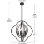 VINLUZ 5-Light Farmhouse Chandeliers Lighting Fixtures Globe Sphere Dining Room Hanging Lamp, Rustic Pendant Lights Orbit Ceiling Light Fixtures for Foyer Kitchen Island Entryway